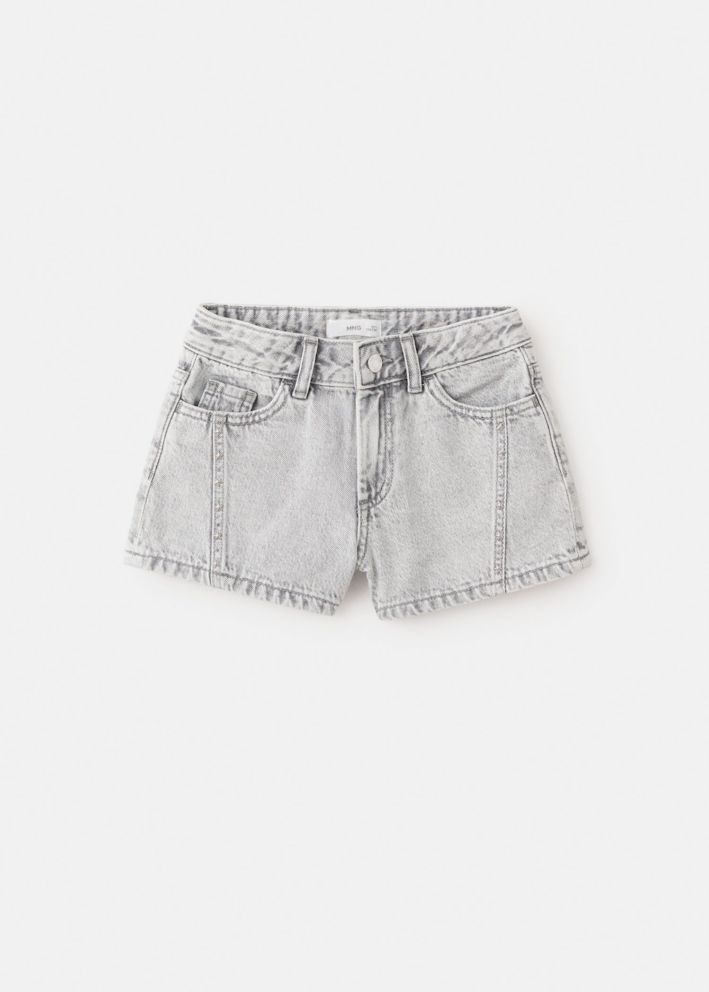 Mango Short En Jean Détail Coutures Gris Denim - Enfants - 12 -  Kids In Gray