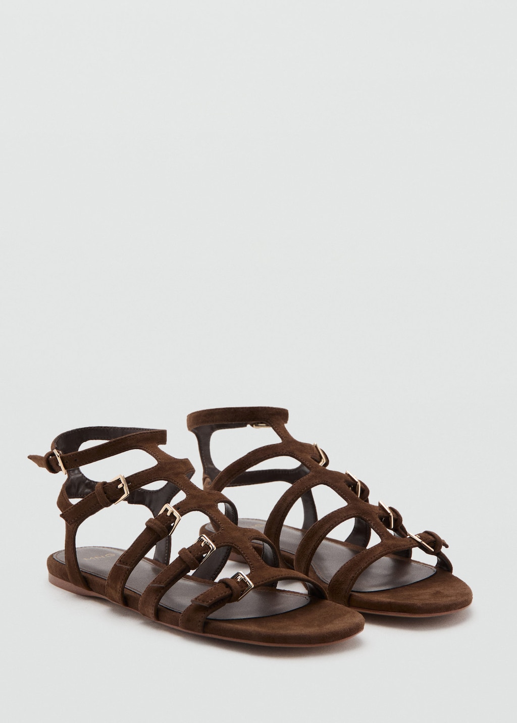 Mango Sandales À Lanières Cuir Chocolat - Femme - 40 - In Brown