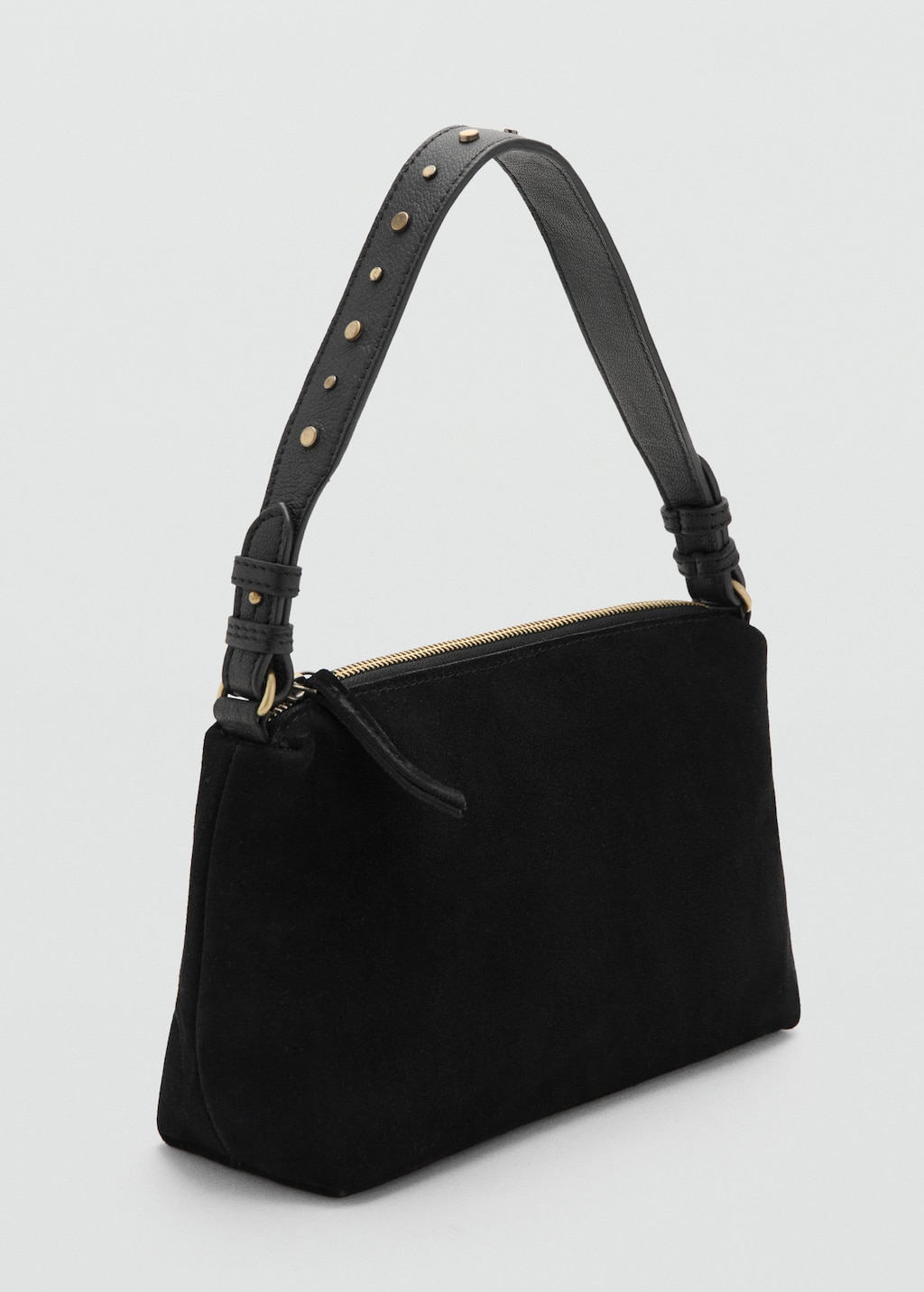 Mango Teen Stud Leather Bag Black