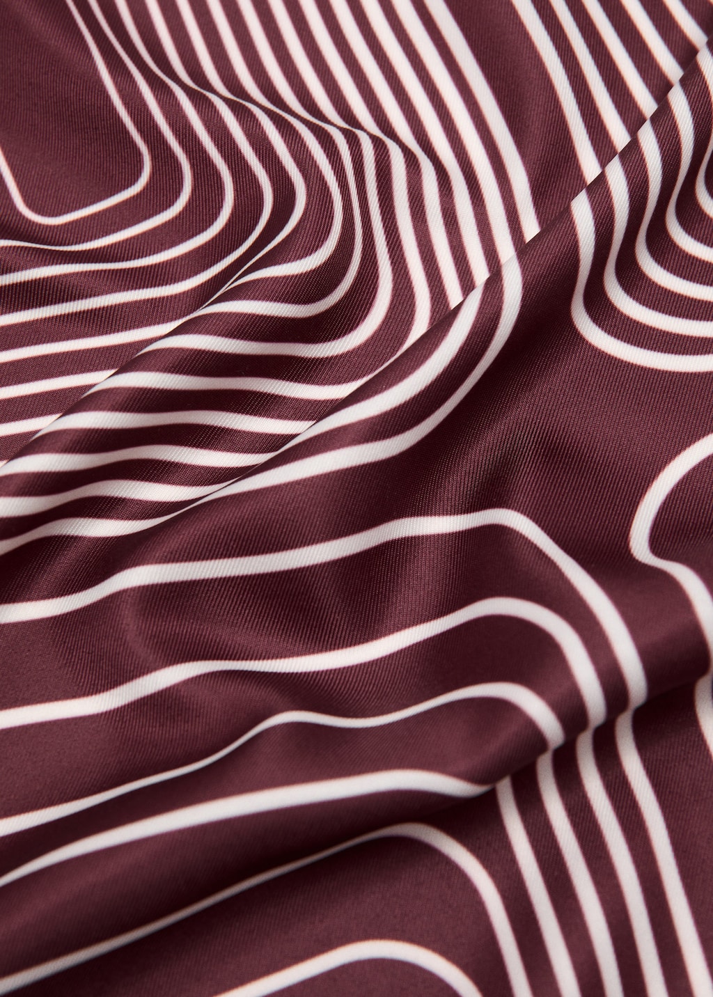 Mango Satin Check-print Scarf Burgundy