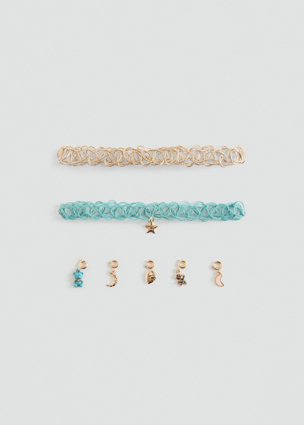 Mango Kids' 2 Chokers Pack Gold In Multi