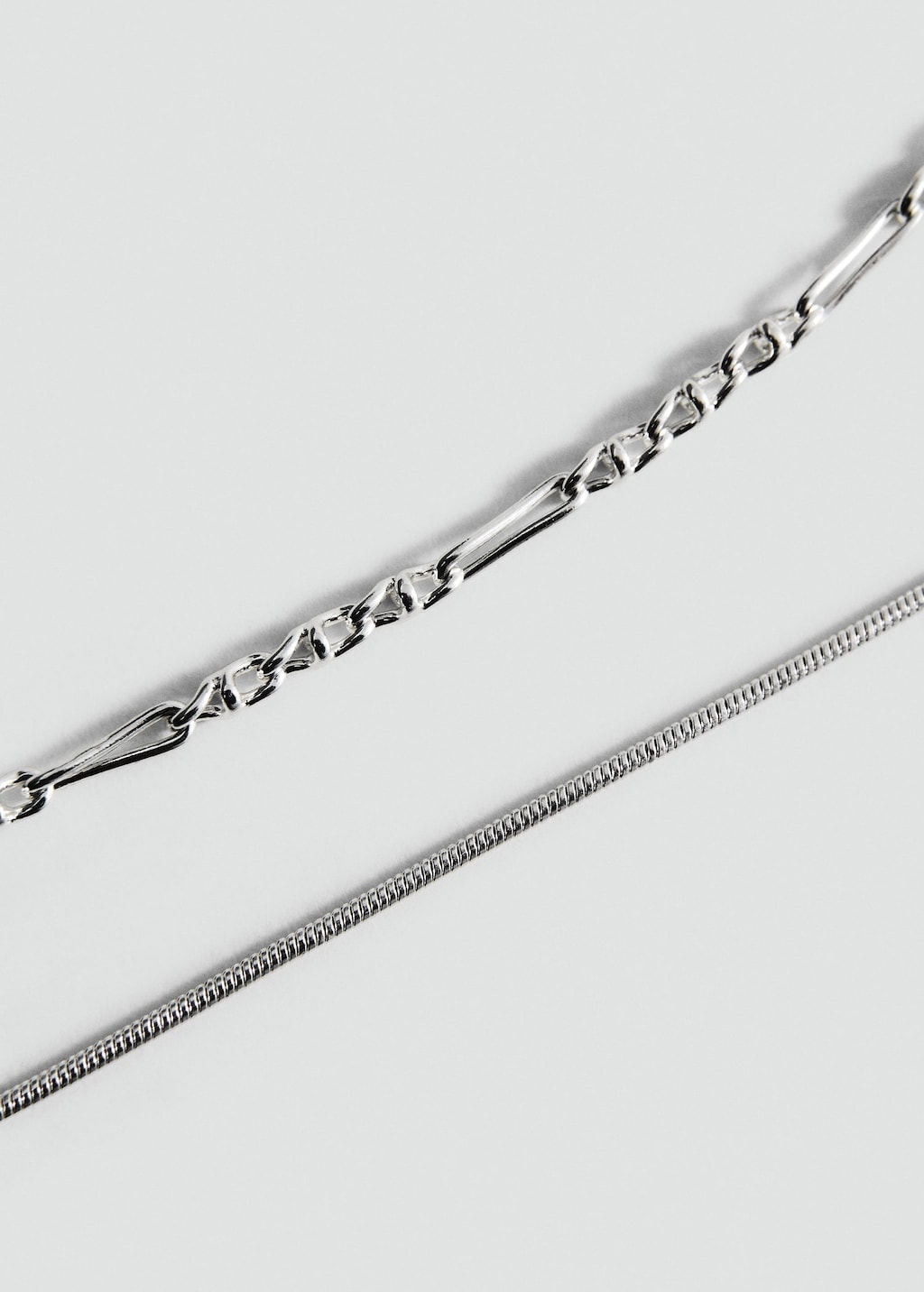 Mango Mixed Double Necklace Silver