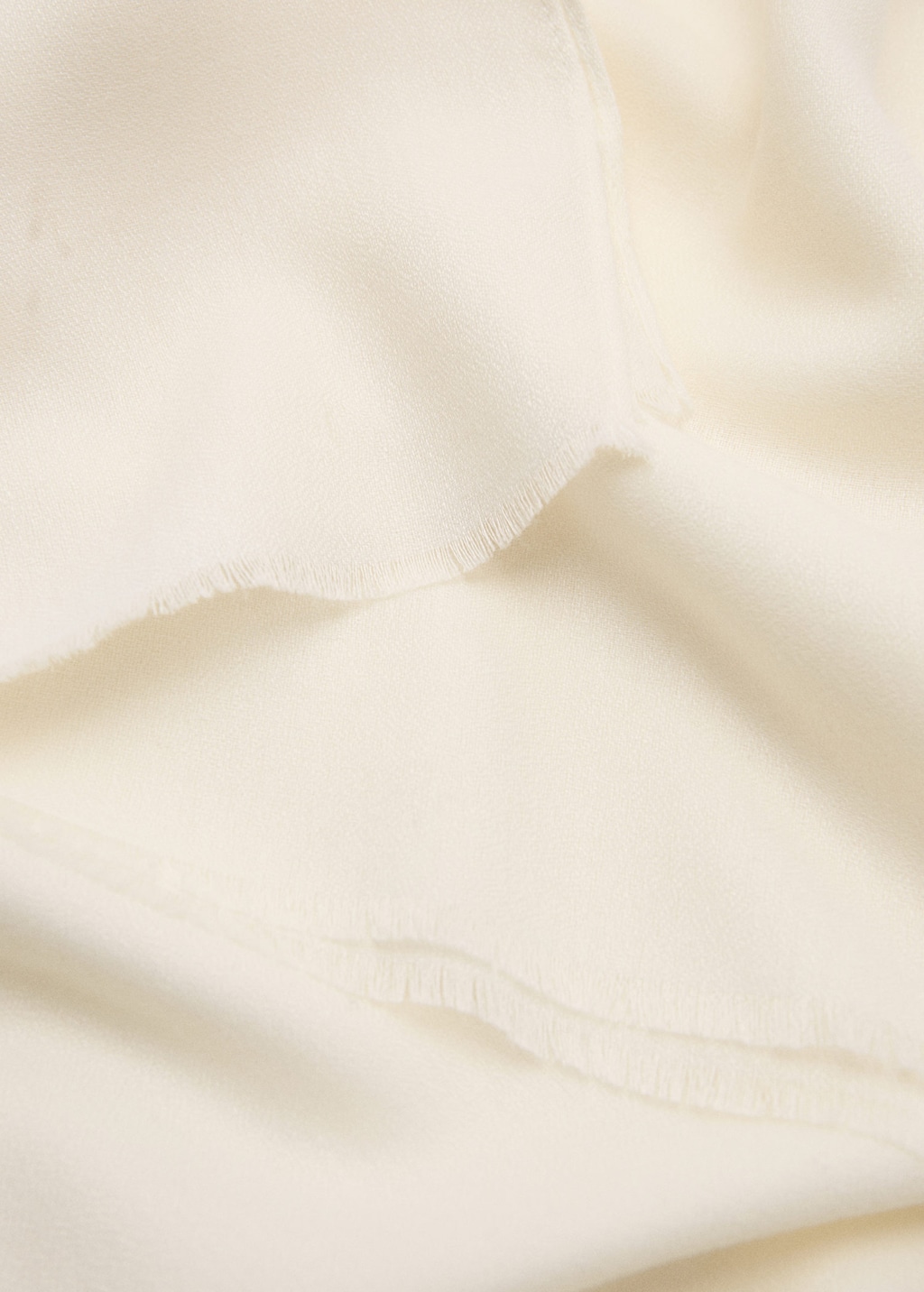 Mango Frayed Edge Scarf Ecru In White