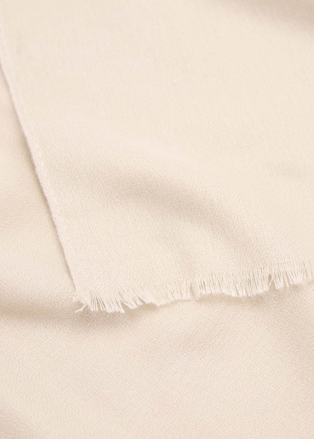 Mango Foulard Bords Effilochés Beige - Femme - Taille Unique -  In White