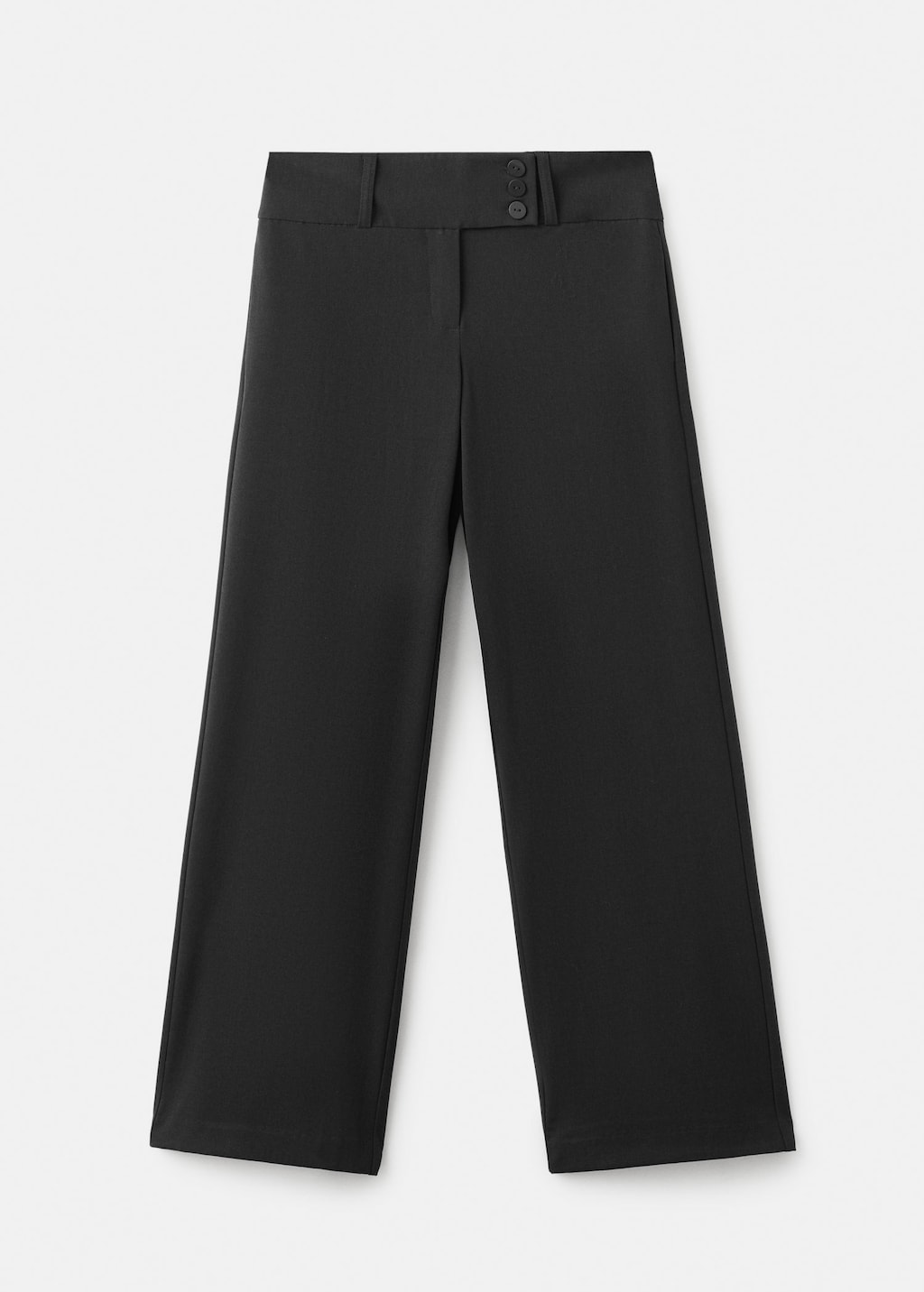 Mango Teen Trousers Buttons4 Dark Heather Grey In Black