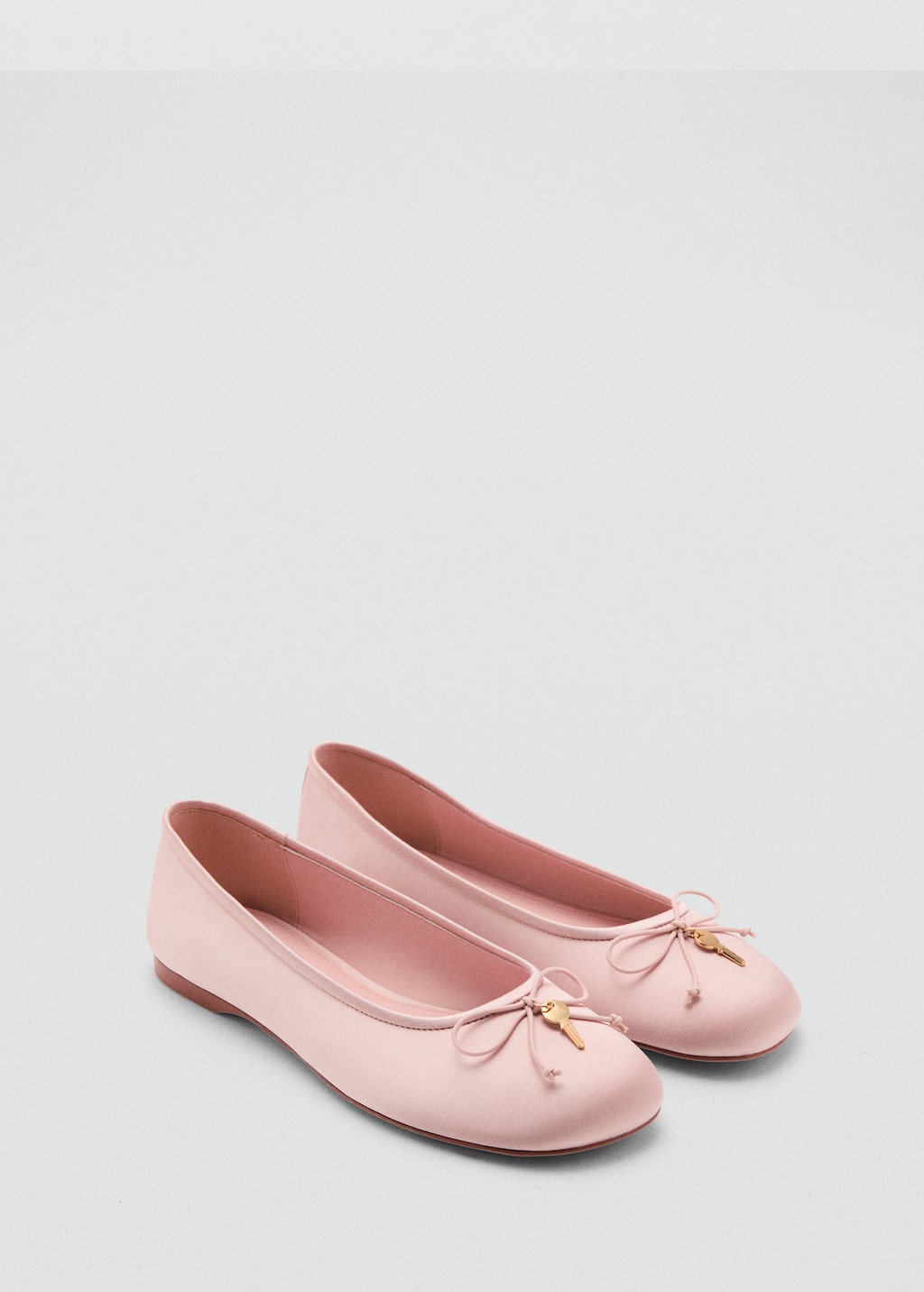 Mango Ballerina With Metallic Bow Detail Pink