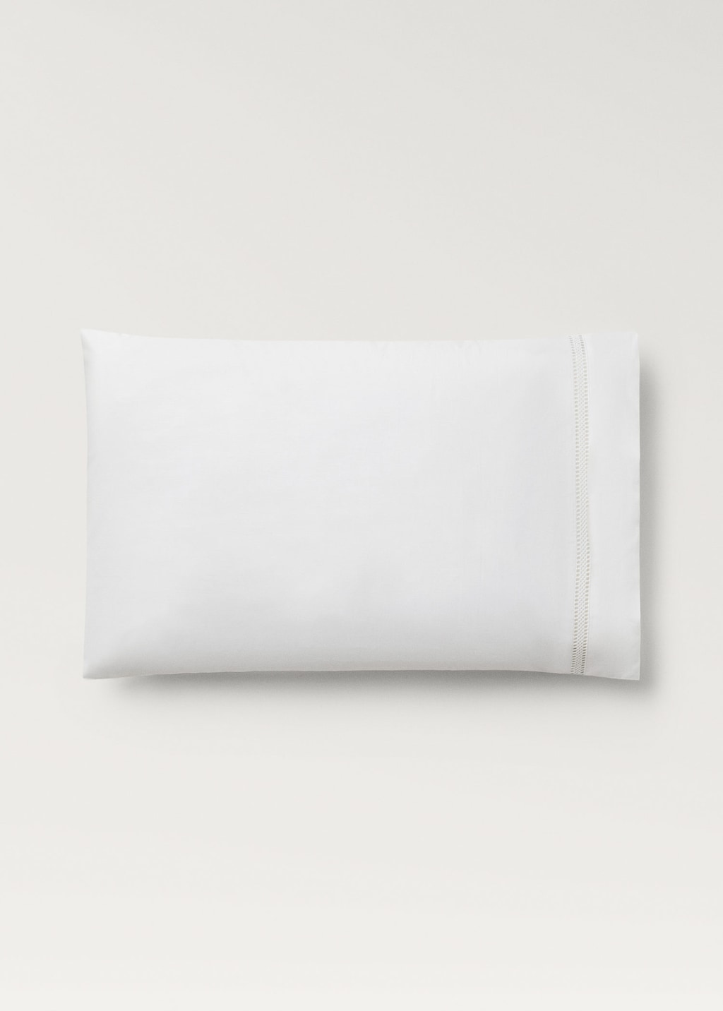 Mango Home Two Cotton Percale Pillowcases With Lace Insert 50x75 Cm White