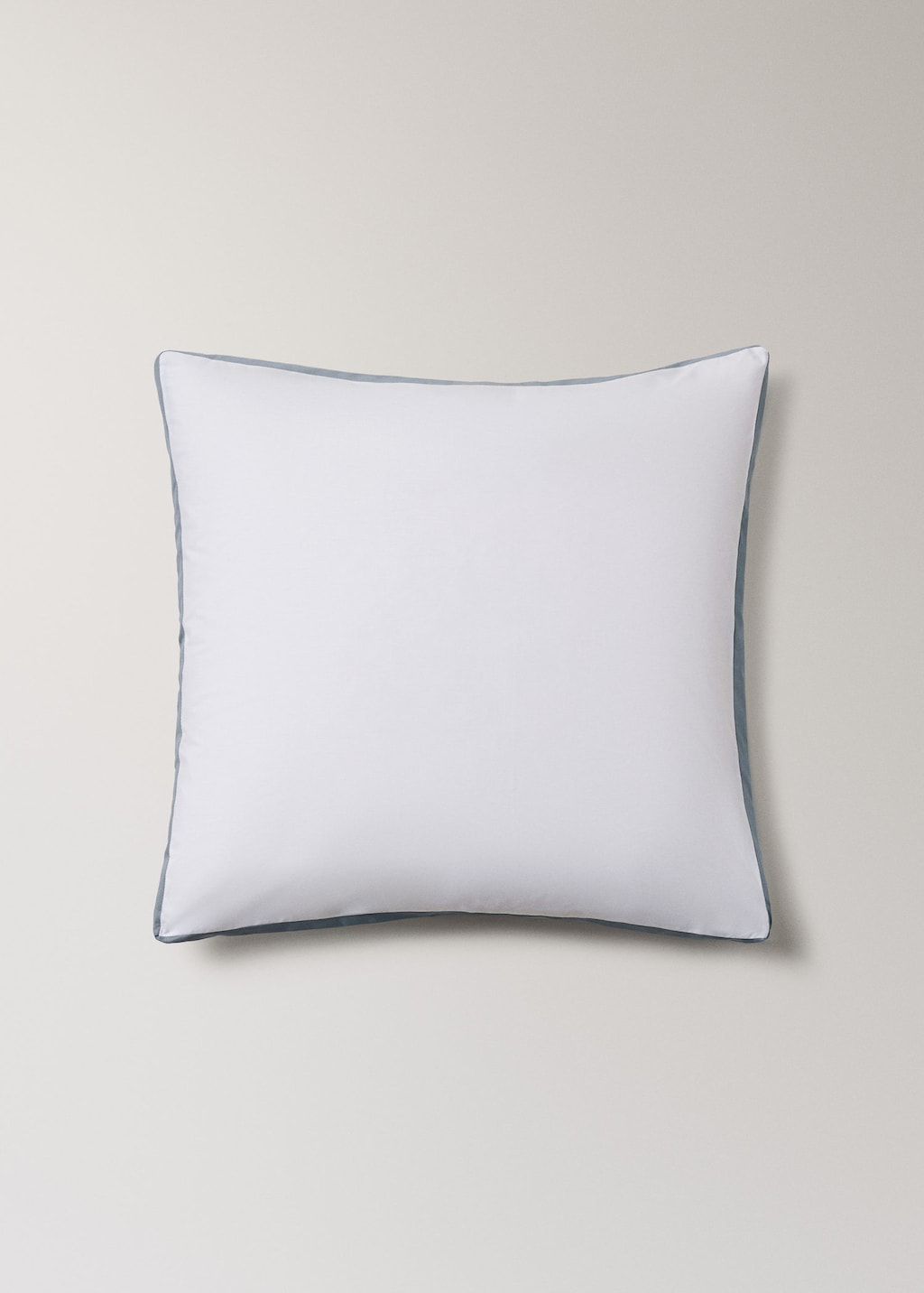 Mango Two 200 Thread Count Cotton Percale Pillowcases Satin Edges 60x60cm Blue In White