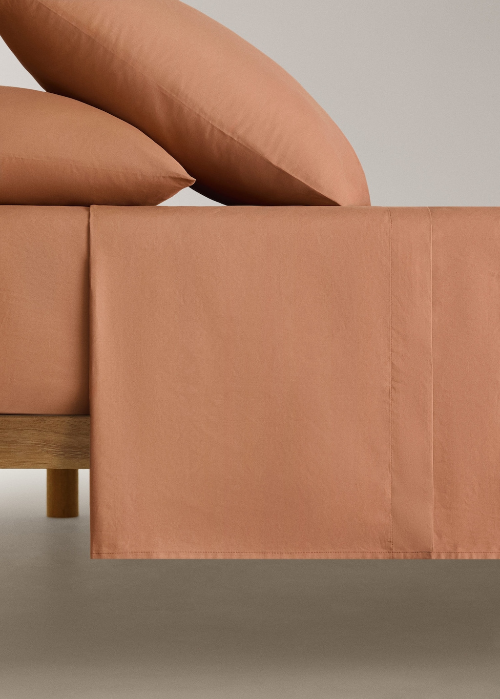 Mango Drap Plat Percale De Coton 200 Fils Lit 180/200 Cm Orange Brûlé - Home - Lit 180/200 Cm -  Home