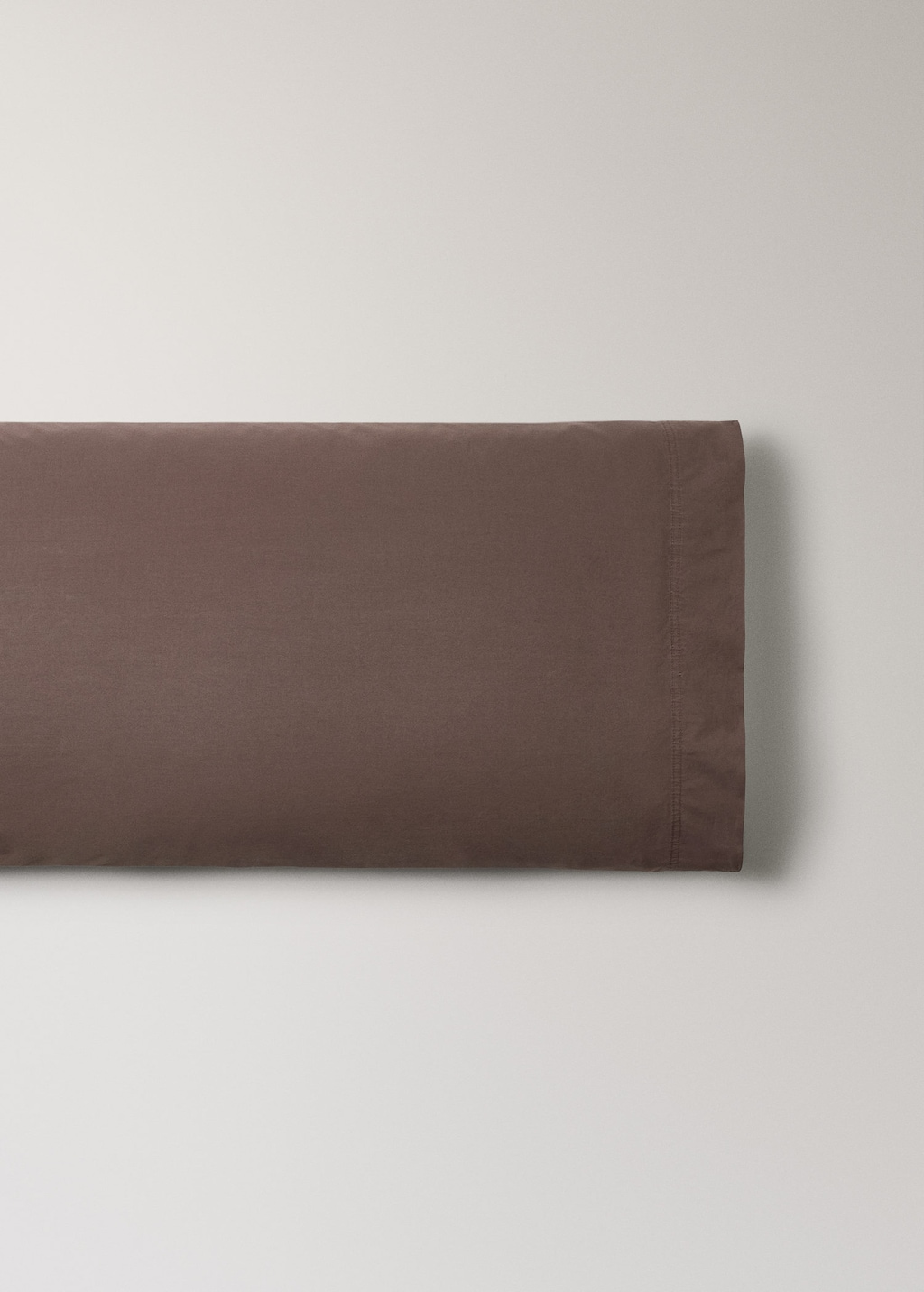 Mango Double Stitched Pillowcase, 300 Thread Count Cotton, 45x110 Cm Tobacco Brown