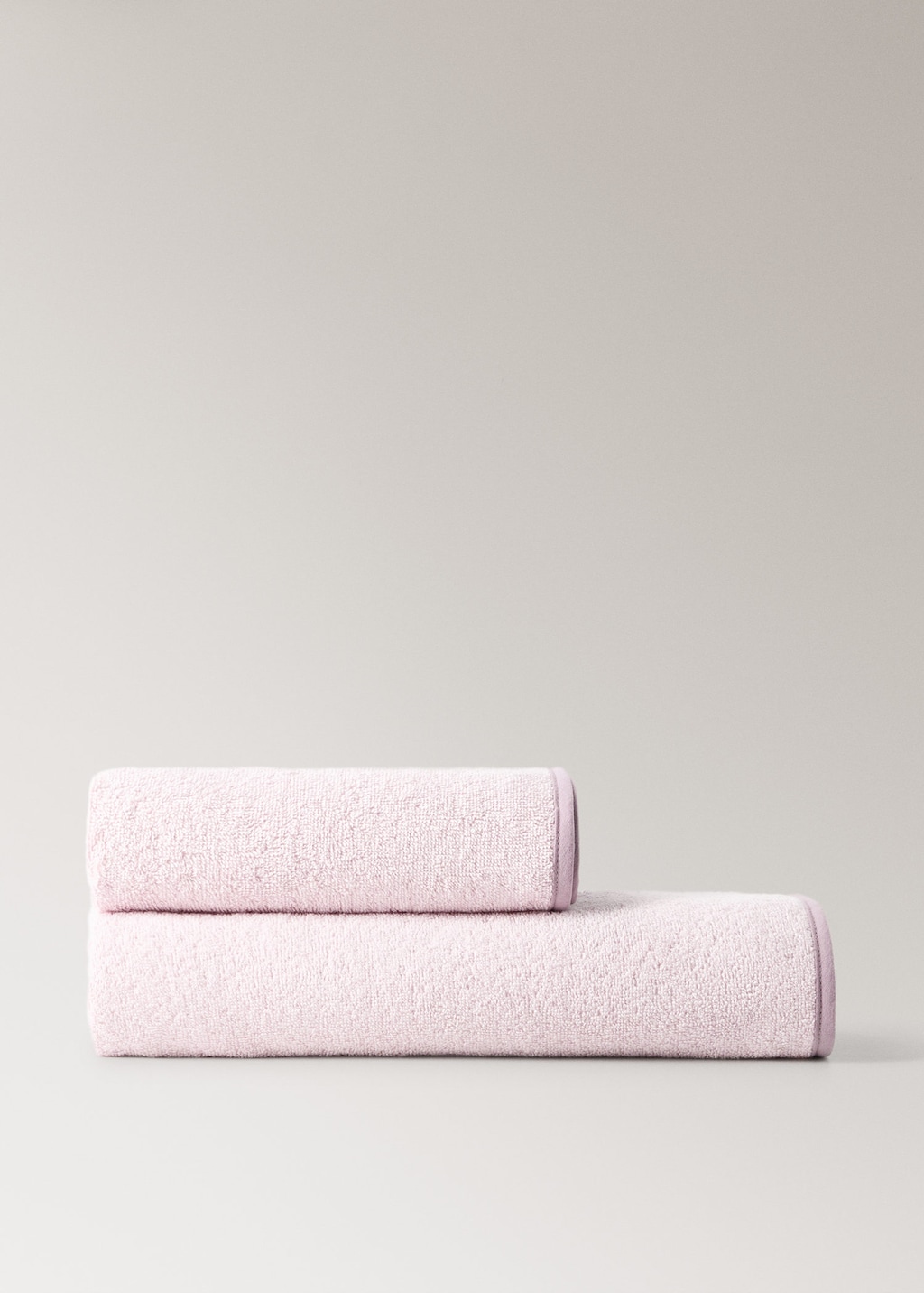 Mango Cotton Washbasin Towel With Contrasting Trim Peach In Pink