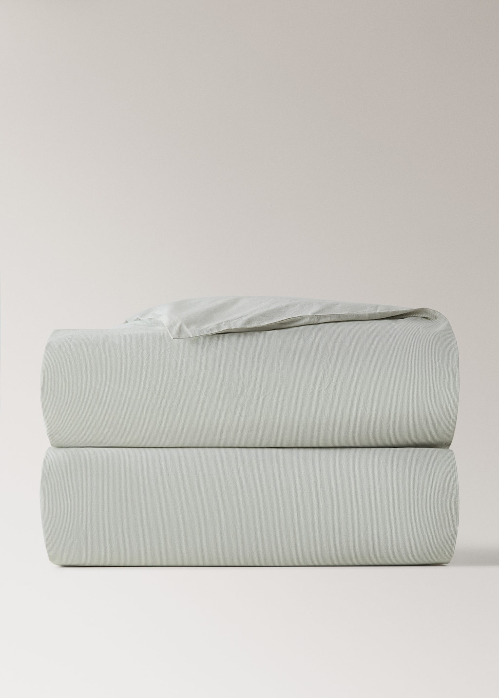 Mango Housse De Couette Coton Fil Teinté Lit 150/160 Cm Vert Pastel - Home - Lit 150/160 Cm -  Home In Green