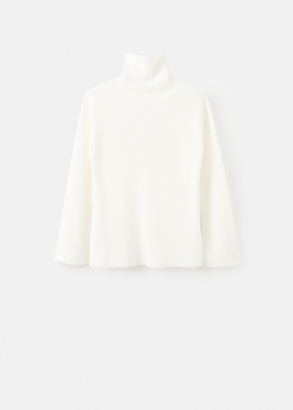 Mango Turtleneck Knit Sweater Off White