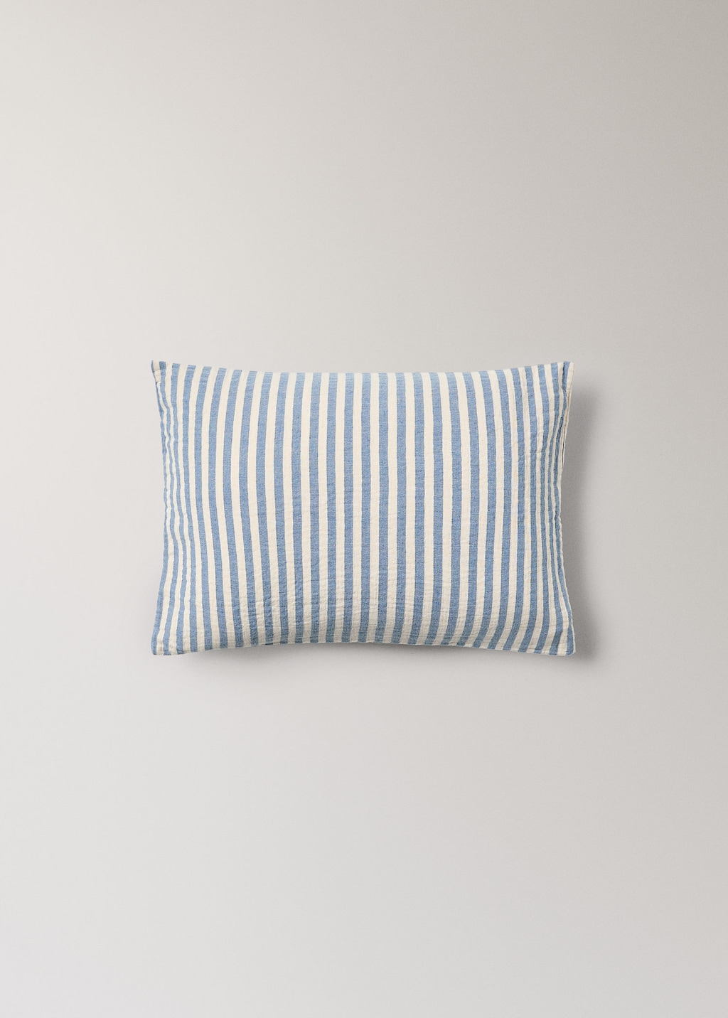 Mango Cotton Cushion Cover With Striped Design Blue