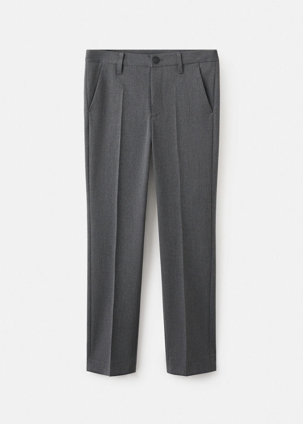 Mango Kids' Straight Suit Trousers Charcoal In Gray