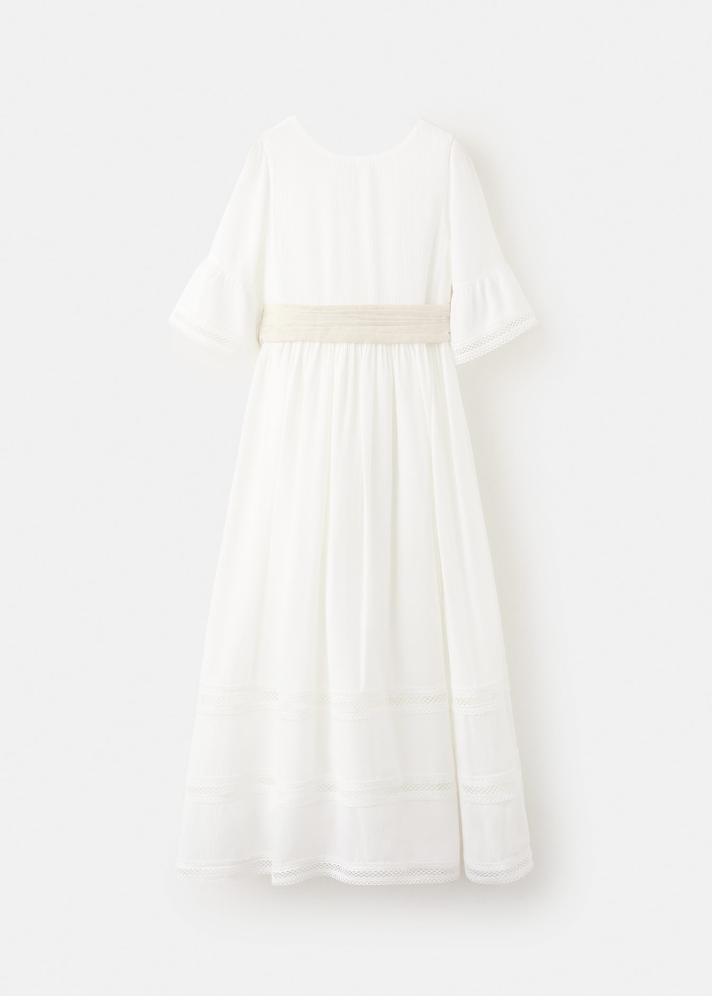 Mango Kids' Linen-blend Long Dress White