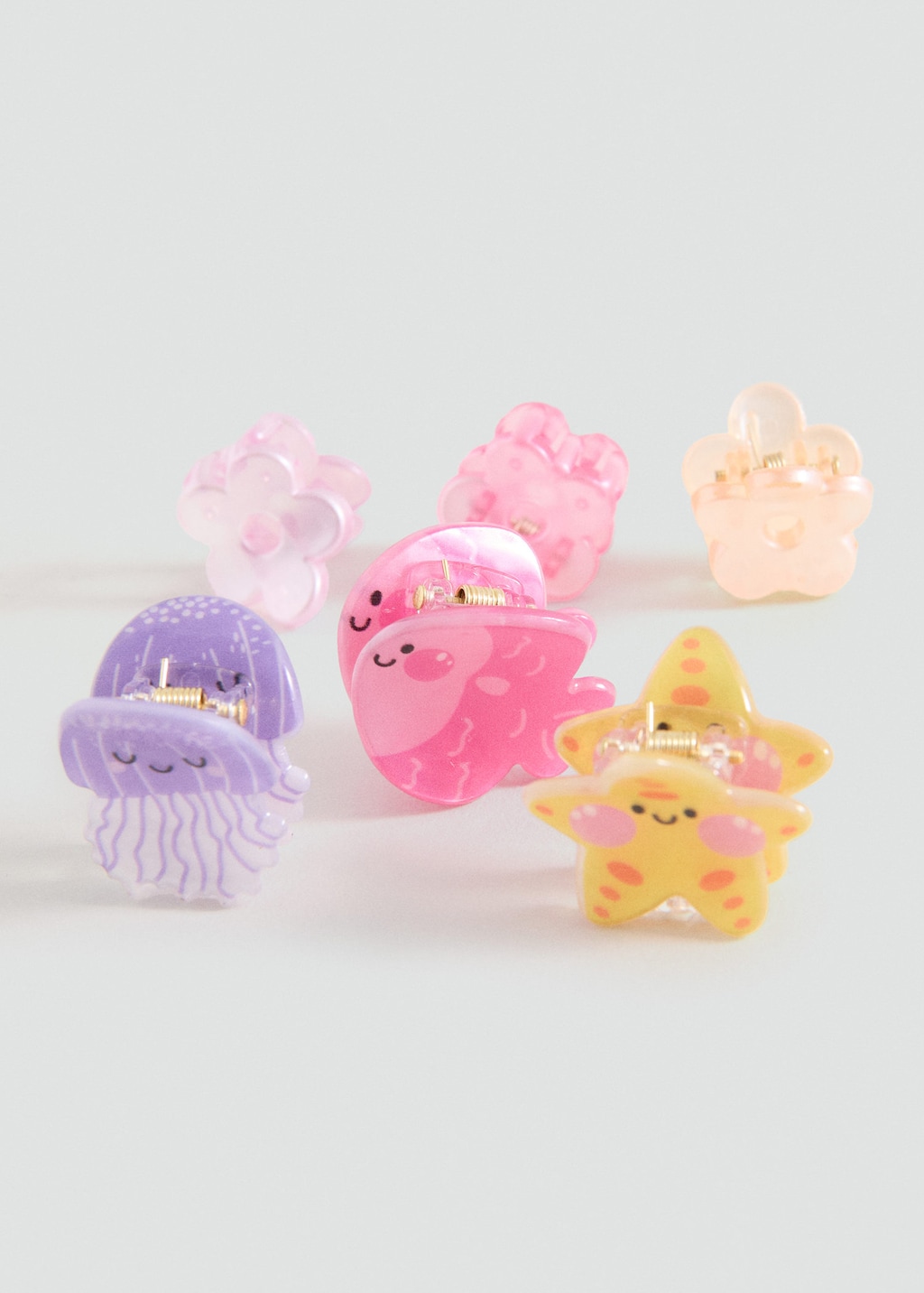 Mango Kids' Pack Of Hair Clips Pink In Multi