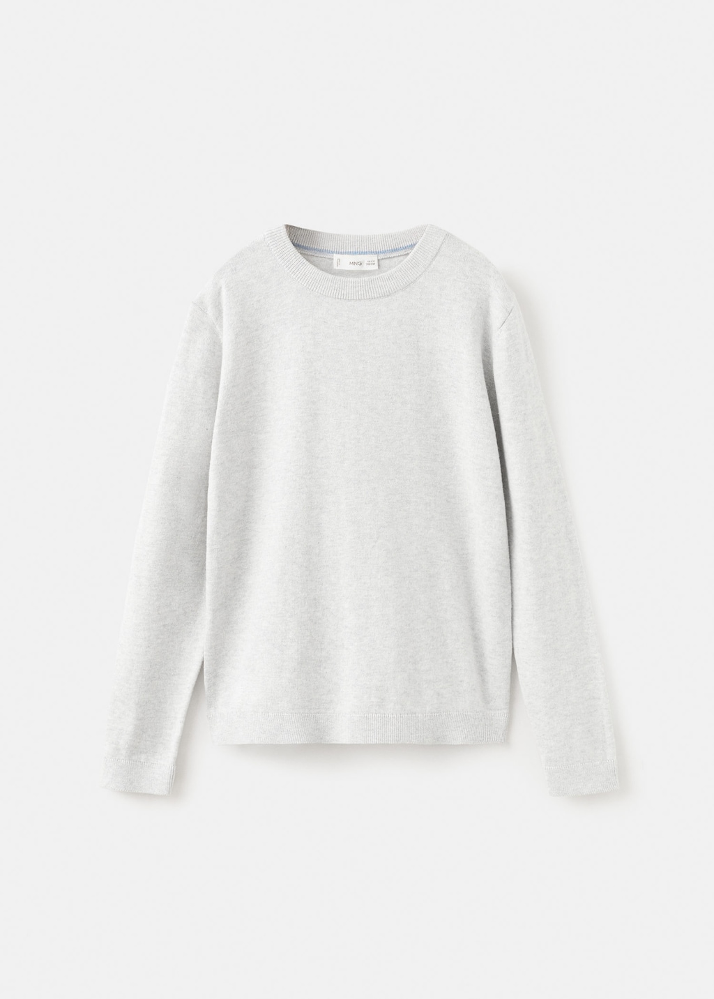 Mango Kids' Knitted Cotton Sweater Light Heather Grey In Gray