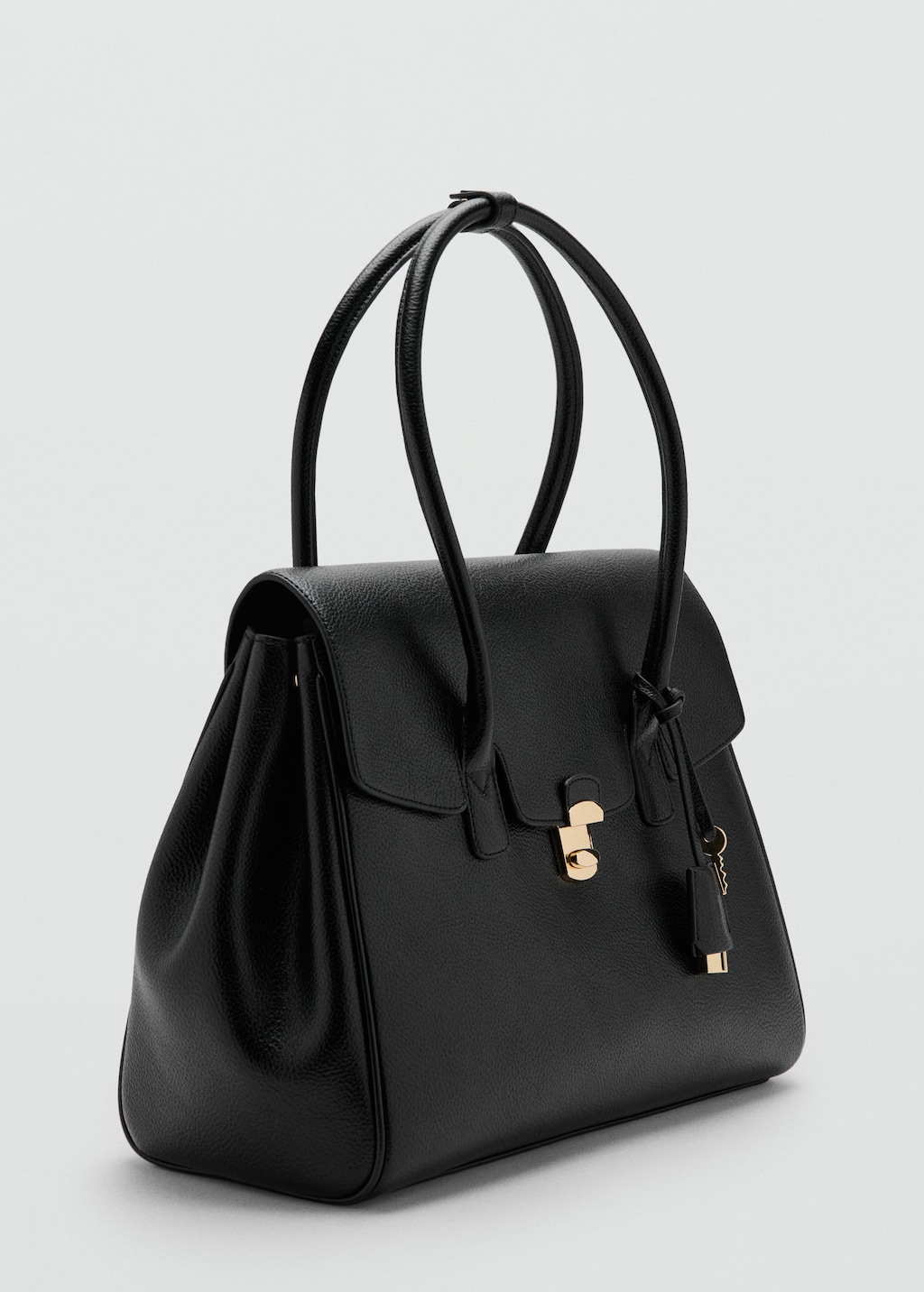 Mango Sac De Ville À Rabat De Taille Moyenne Noir - Femme - Taille Unique -  In Black