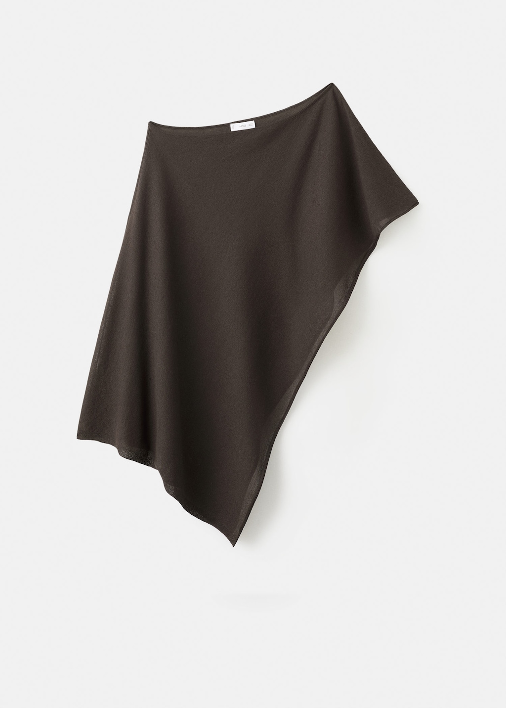Mango Asymmetrical Knitted Cape Brown In Gray
