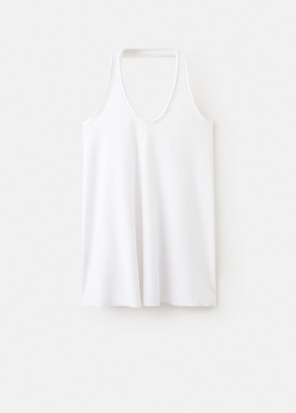 Mango Short Halter-neck Dress Off White