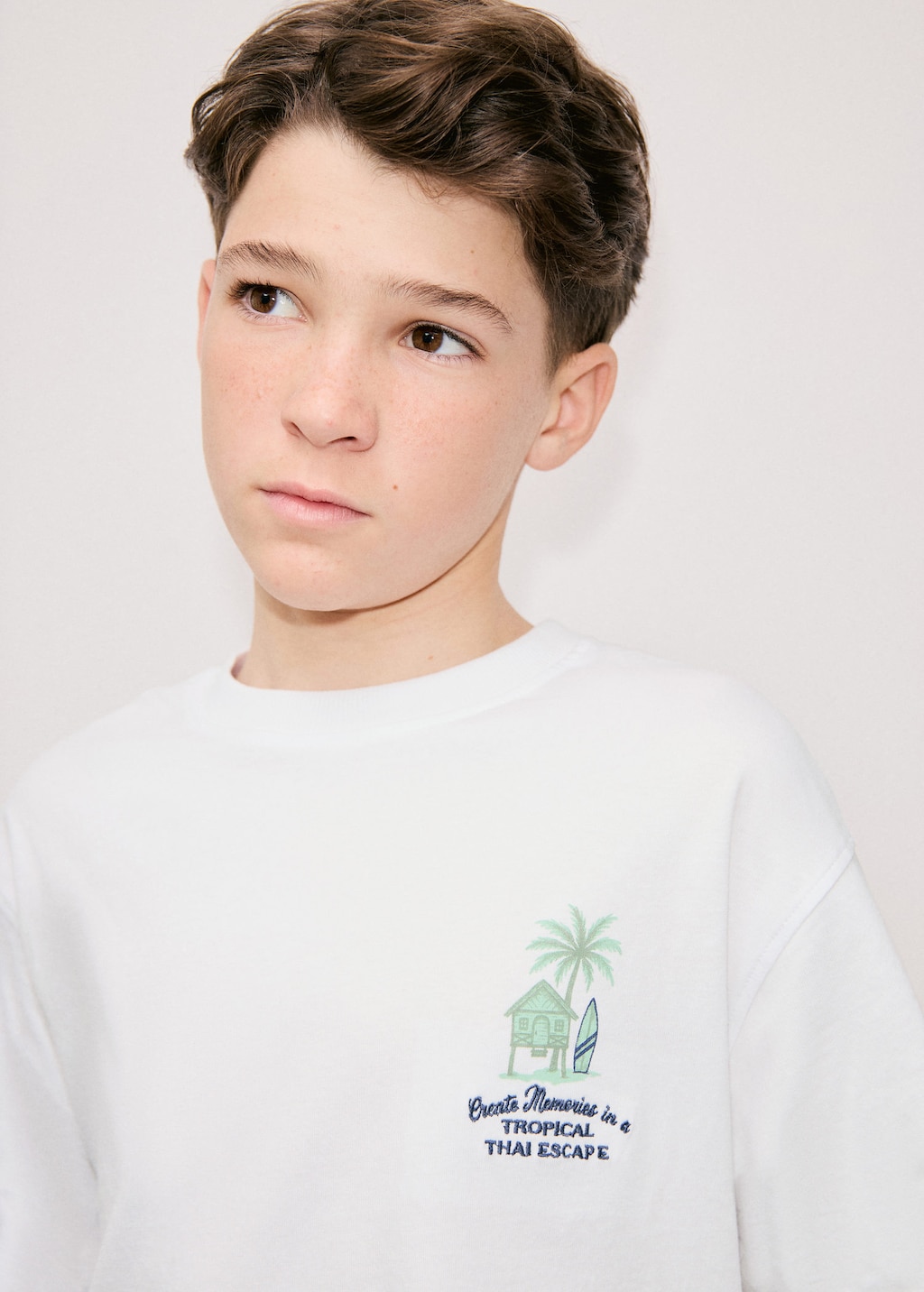 Mango T-shirt En Coton Imprimé Blanc - Enfants - 11-12 Ans - Kids In White