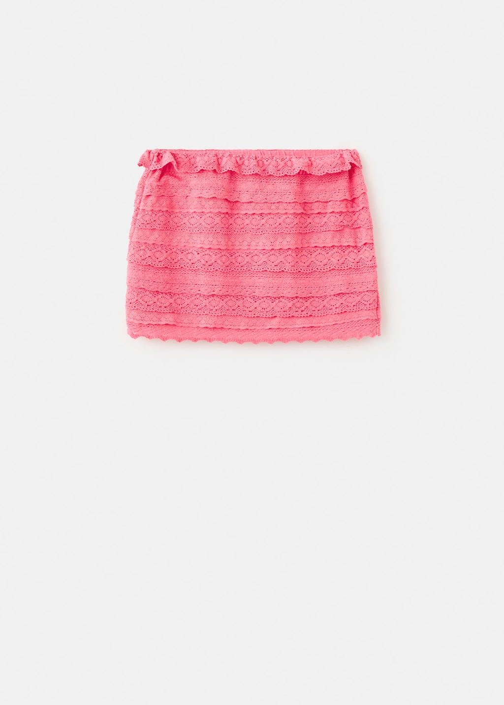Mango Jupe Volants Crochet Corail - Fille - M -  Teen In Pink