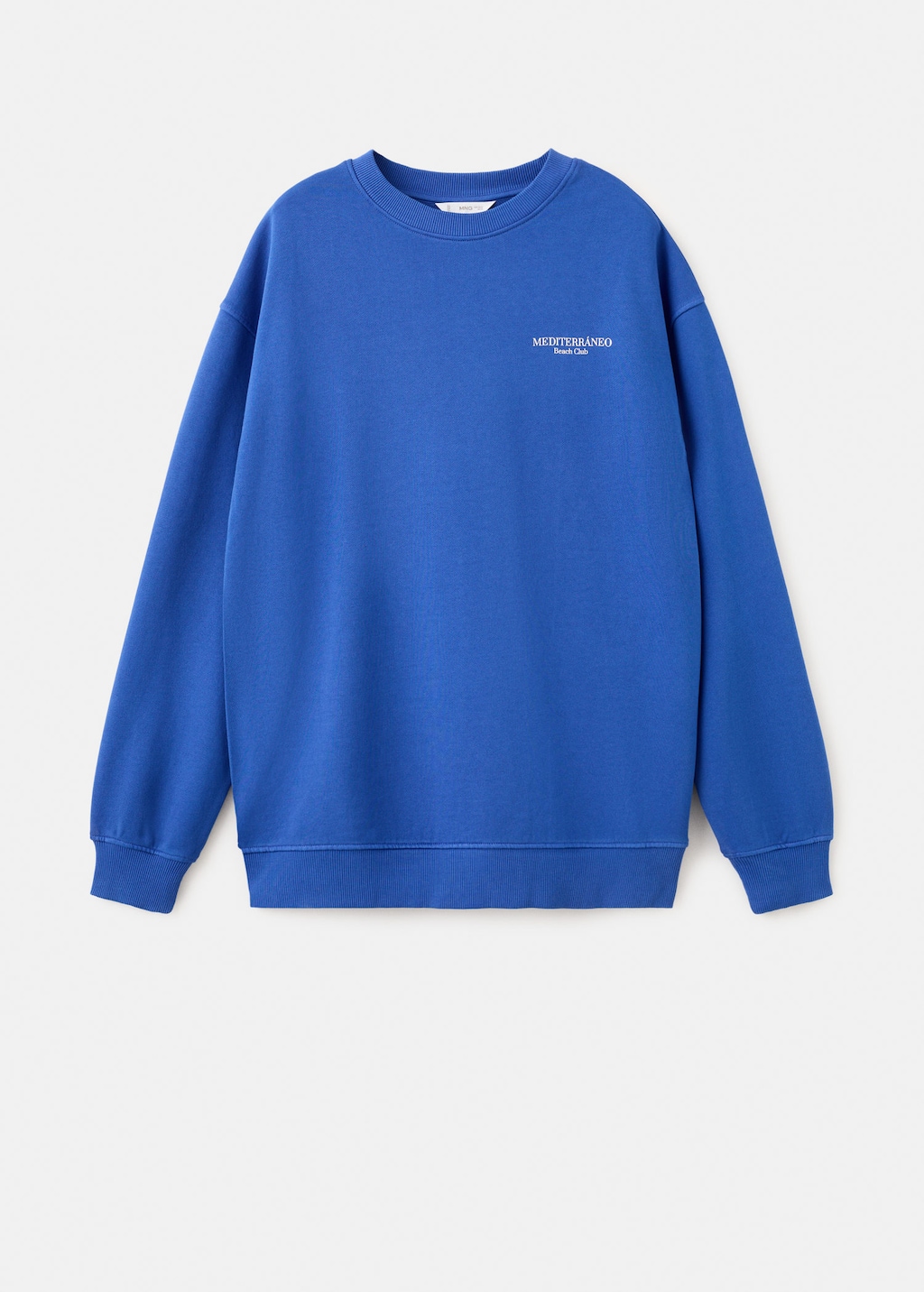 Mango Printed Cotton Sweatshirt In Blue