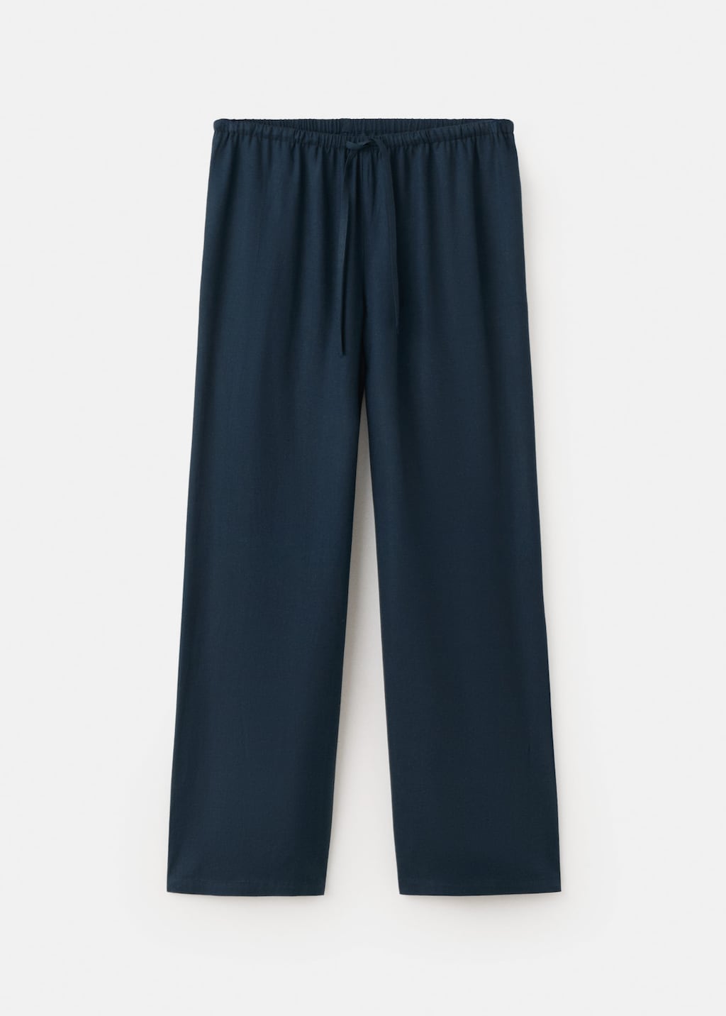 Mango Flowy Trousers Navy In Blue