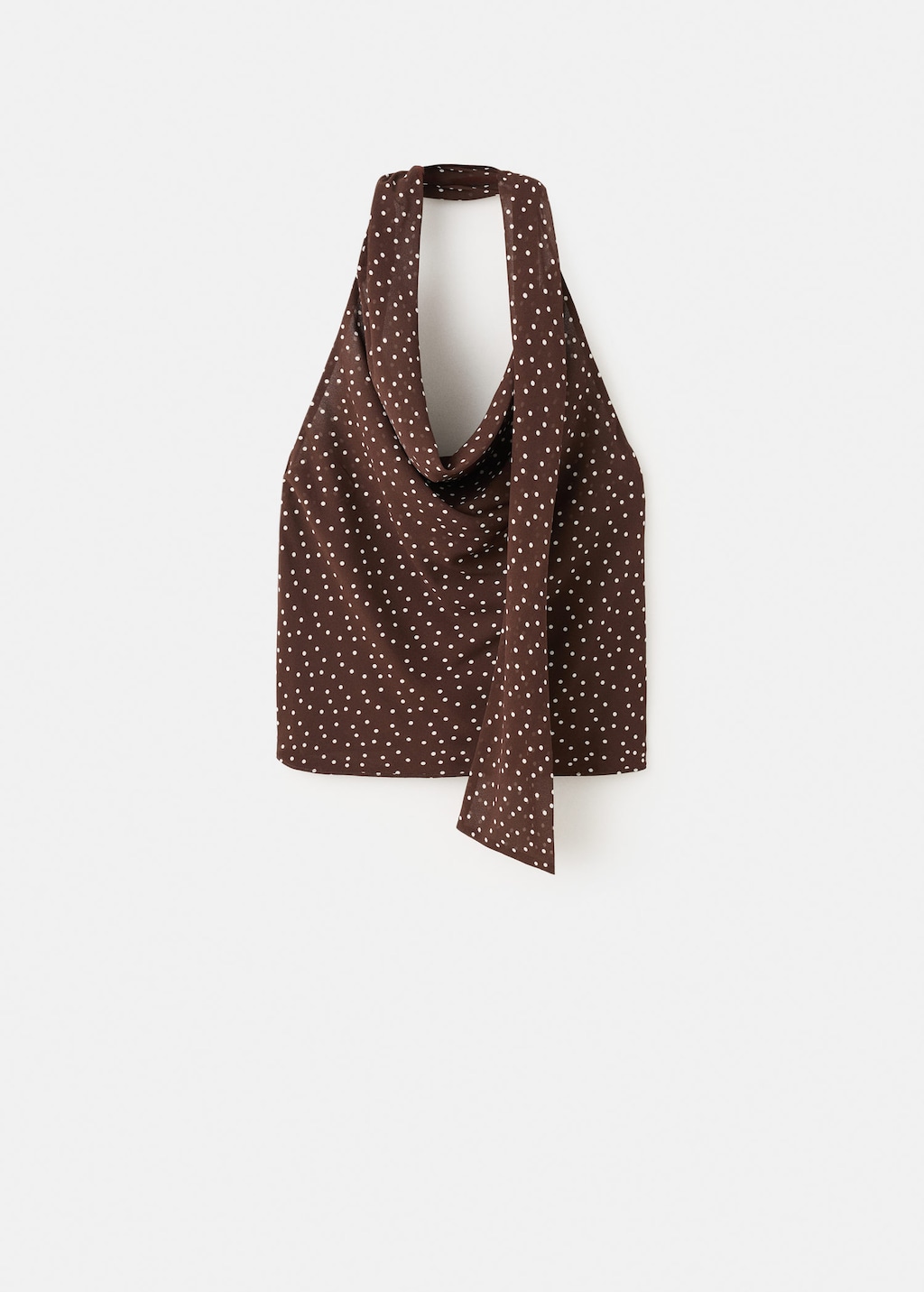 Mango Top Foulard Col Drapé Marron - Femme - L -  In Brown
