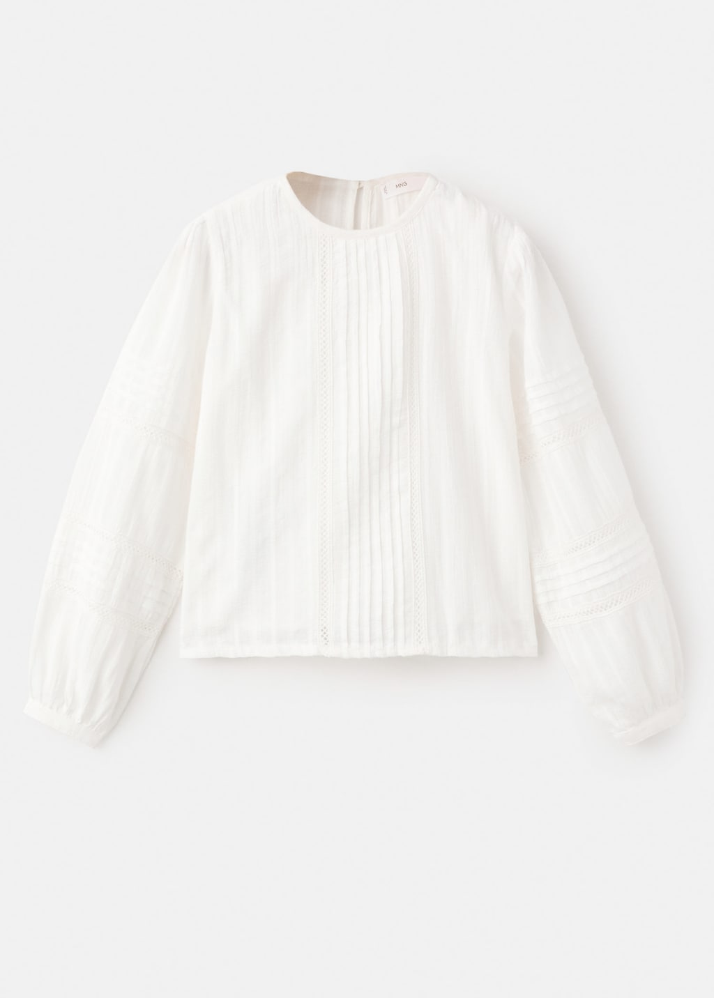 Mango Kids' Embroidered Cotton Blouse Off White In Neutral