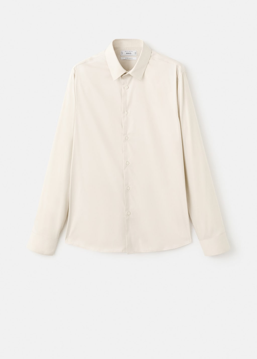 Mango Man Slim Fit Cotton Suit Shirt Beige In Neutral