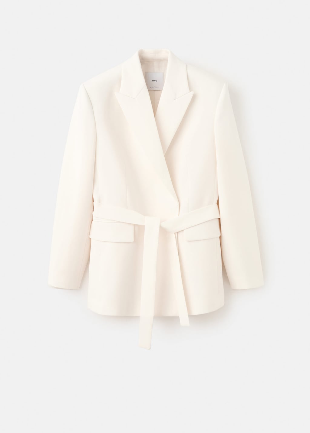 Mango Suit Jacket With Scarf Vanilla In White