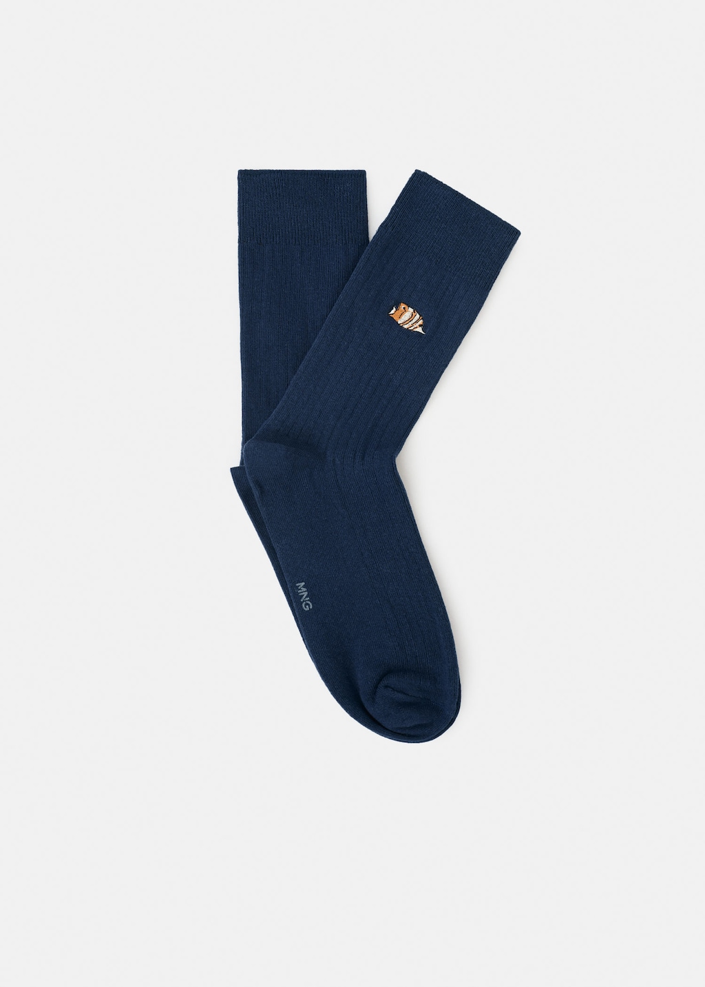 Mango Man Socks Fish Navy In Blue
