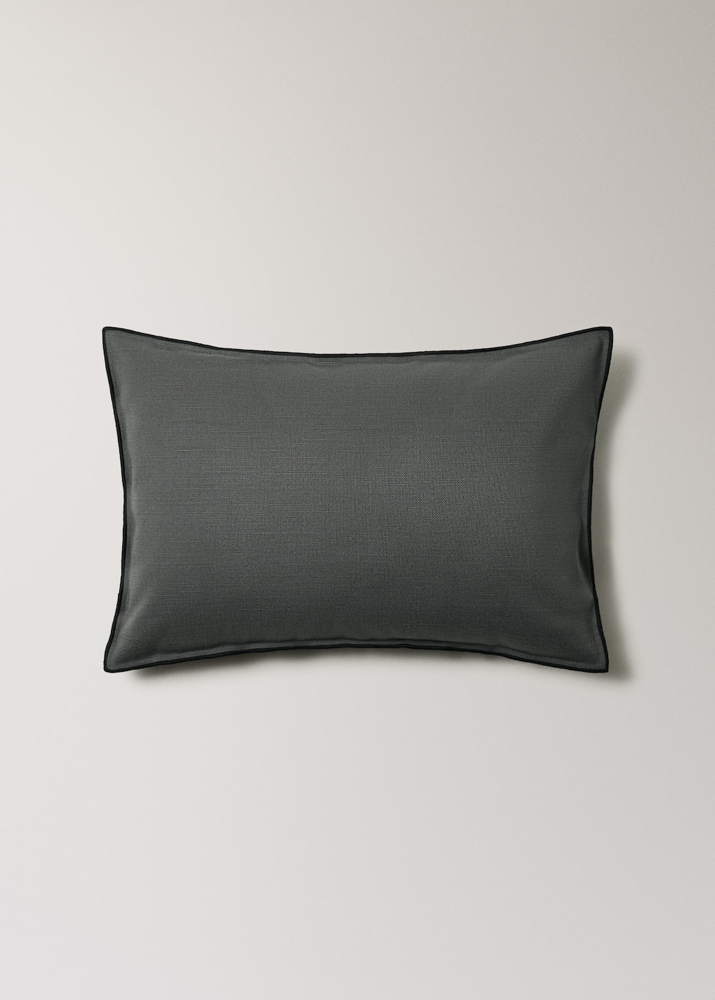 Mango Linen Cotton Cushion Cover With Overlock Tab 40x60 Cm Medium Heather Grey In Gray