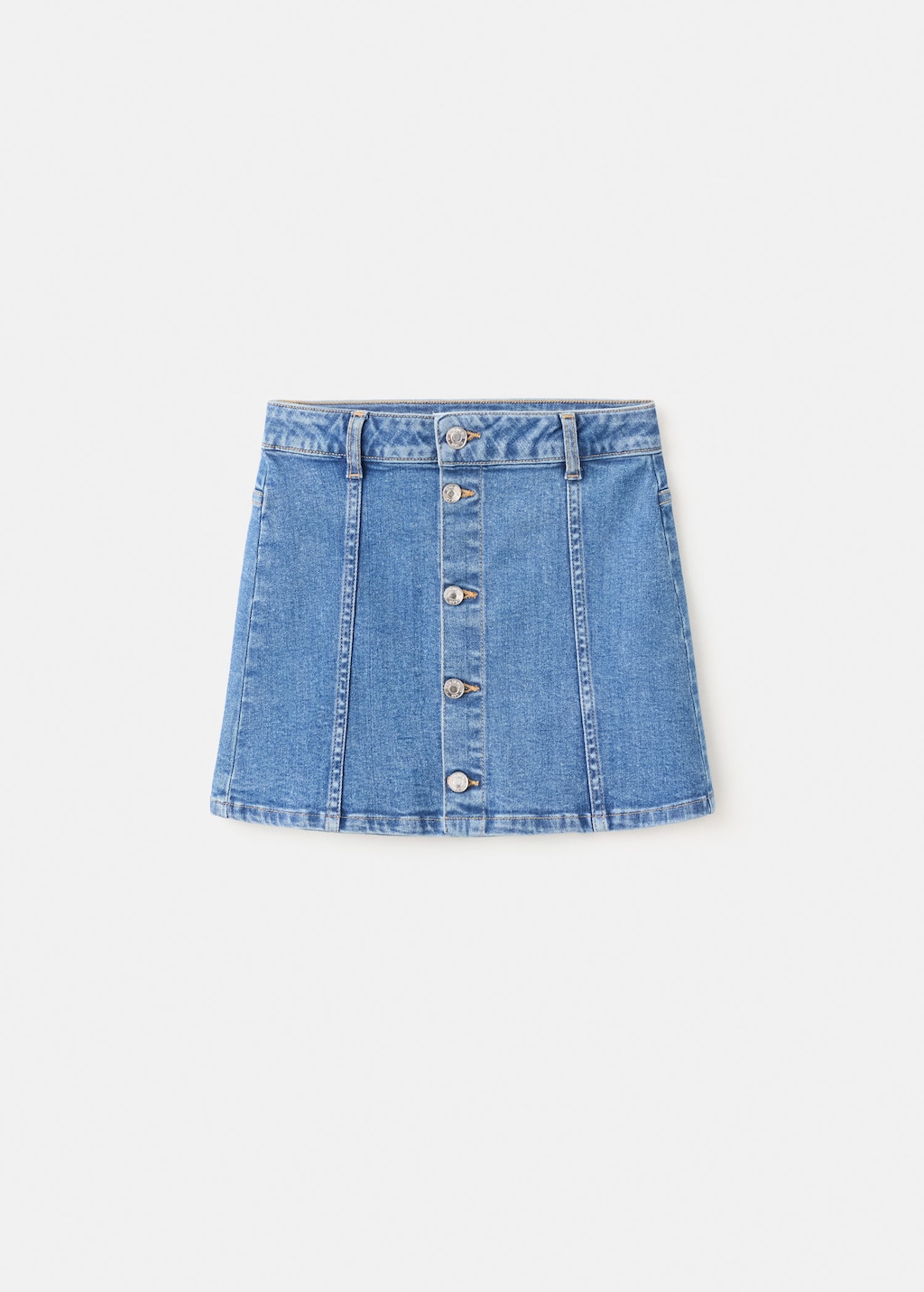 Mango Kids' Denim Short Skirt Dark Blue