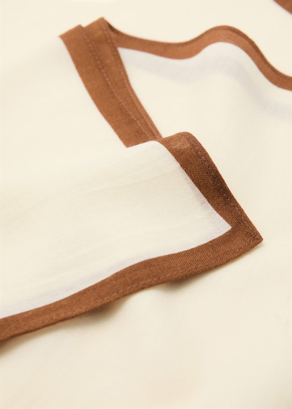 Mango Wool Pocket Square Ecru In Brown