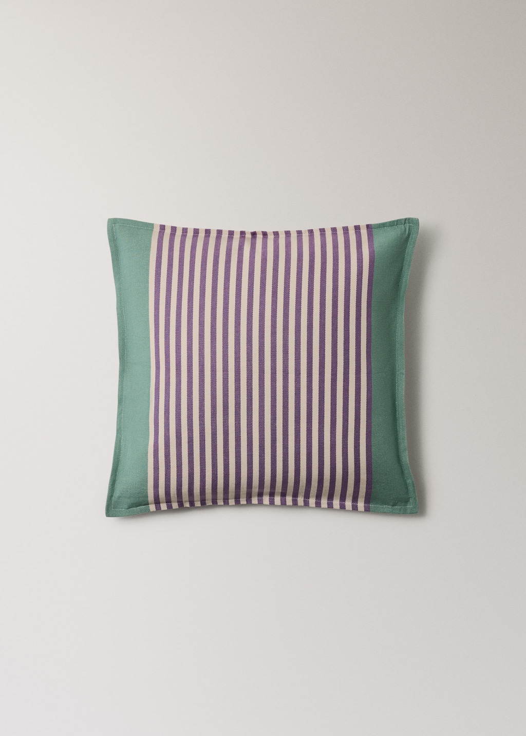 Mango Cotton Striped Cushion Cover 50x50cm Blackberry In Purple