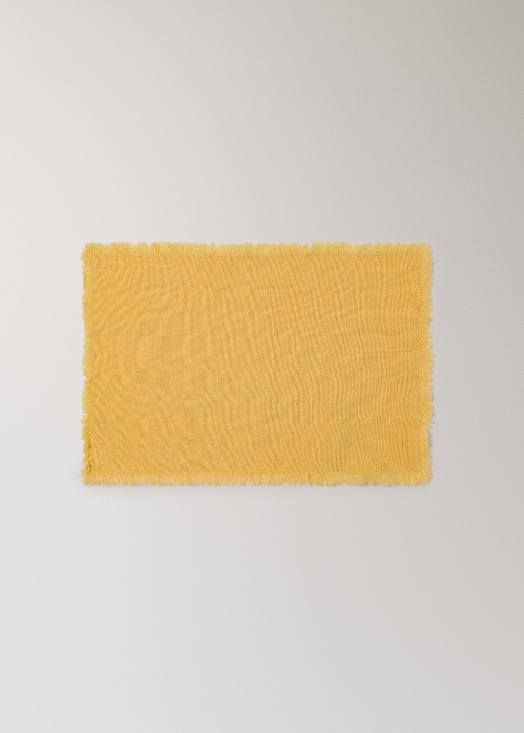 Mango Frayed Jute Table Mat Yellow