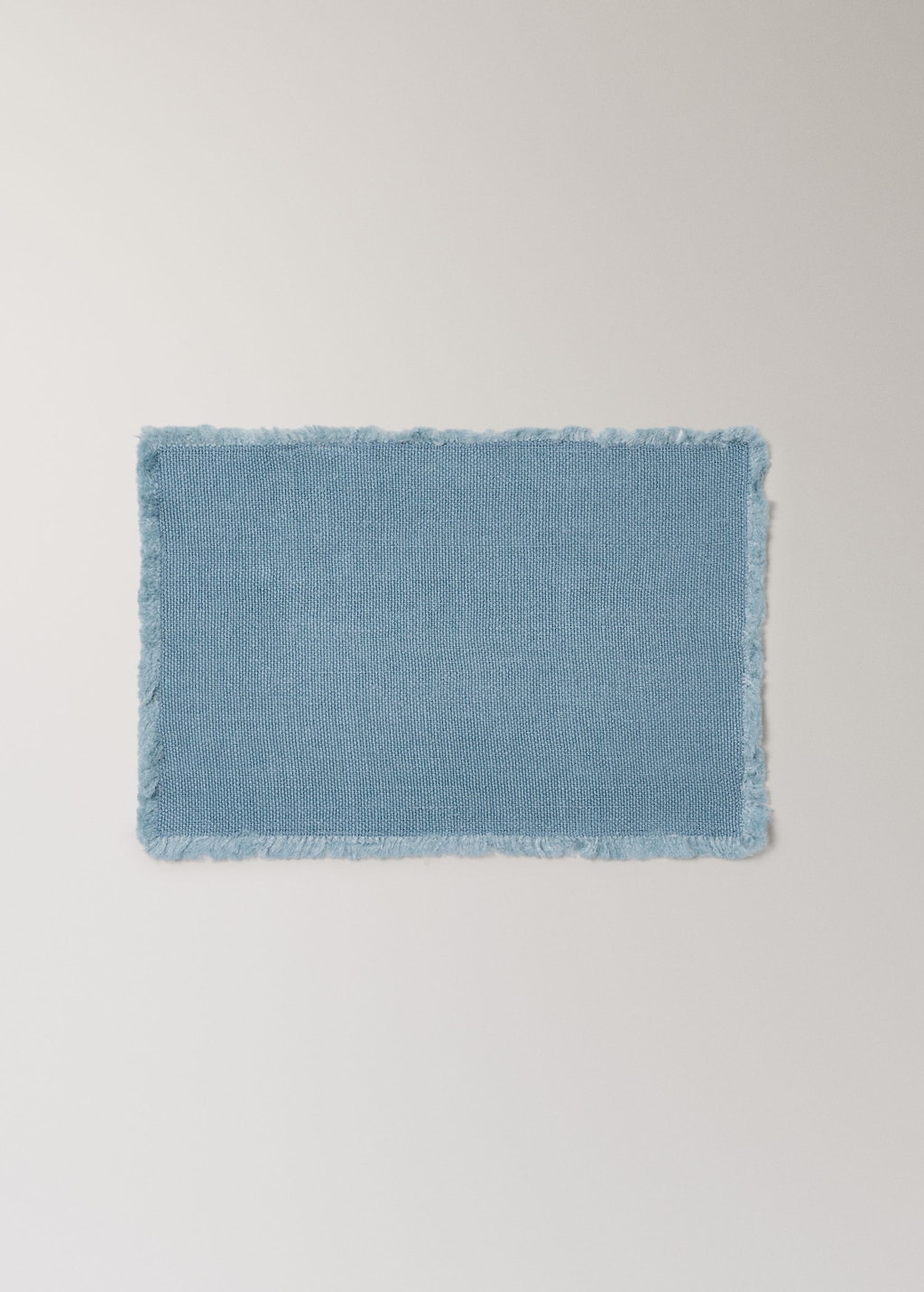 Mango Frayed Jute Table Mat Blue