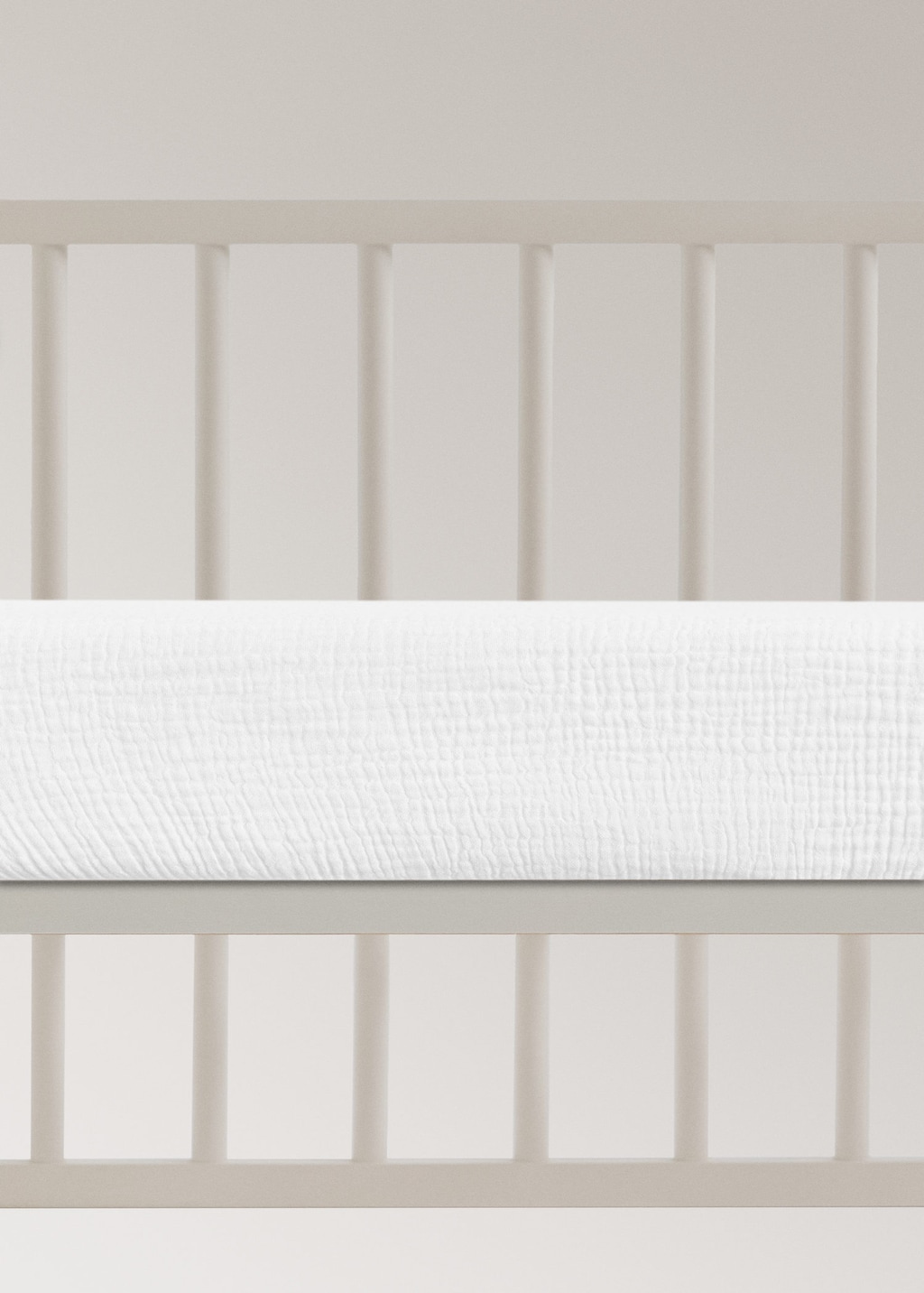 Mango Cot Bed Fitted Sheet Gauze Fabric Off White