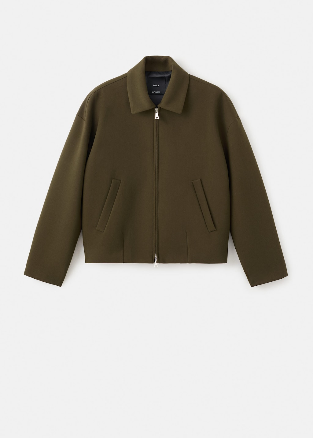 Mango Jacket Cintu Khaki In Brown