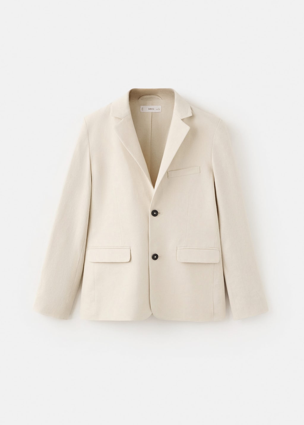 Mango Kids' Classic Linen Jacket Beige In Neutral