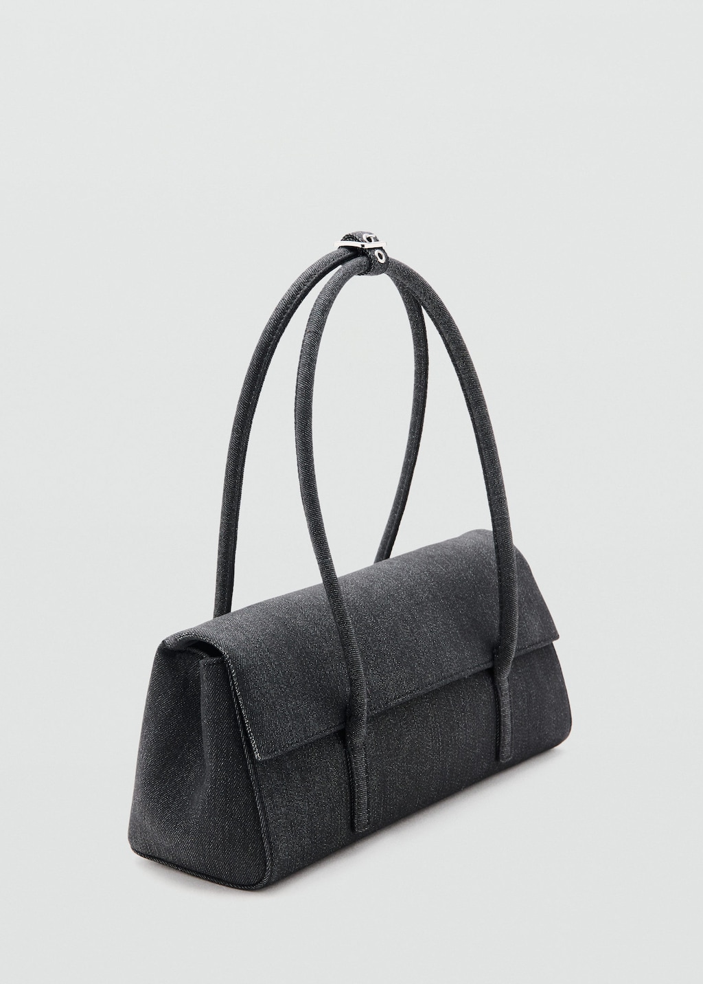 Mango Denim Shoulder Bag In Dark Blue