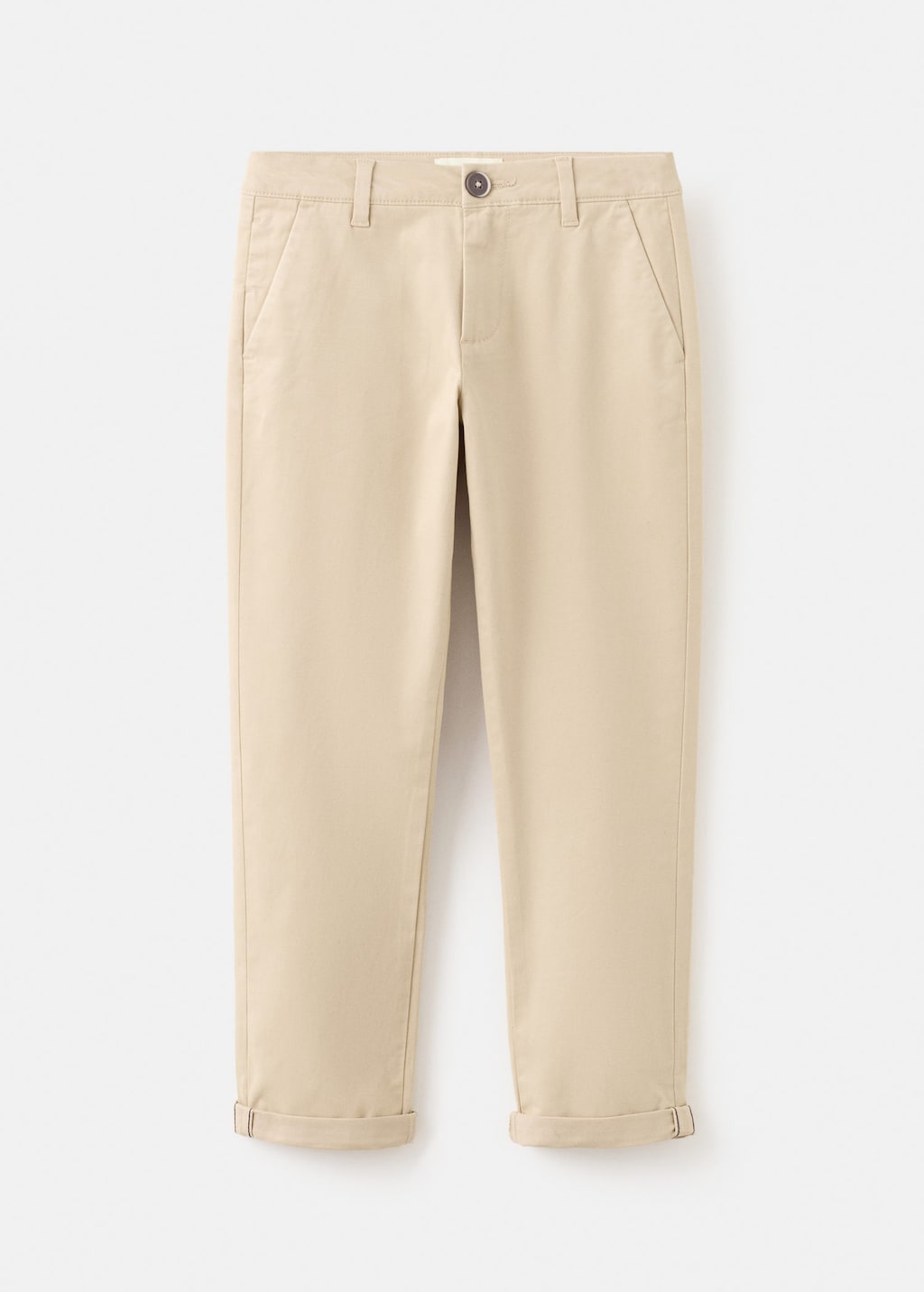 Mango Kids' Plain Chino Trousers Beige In Sand