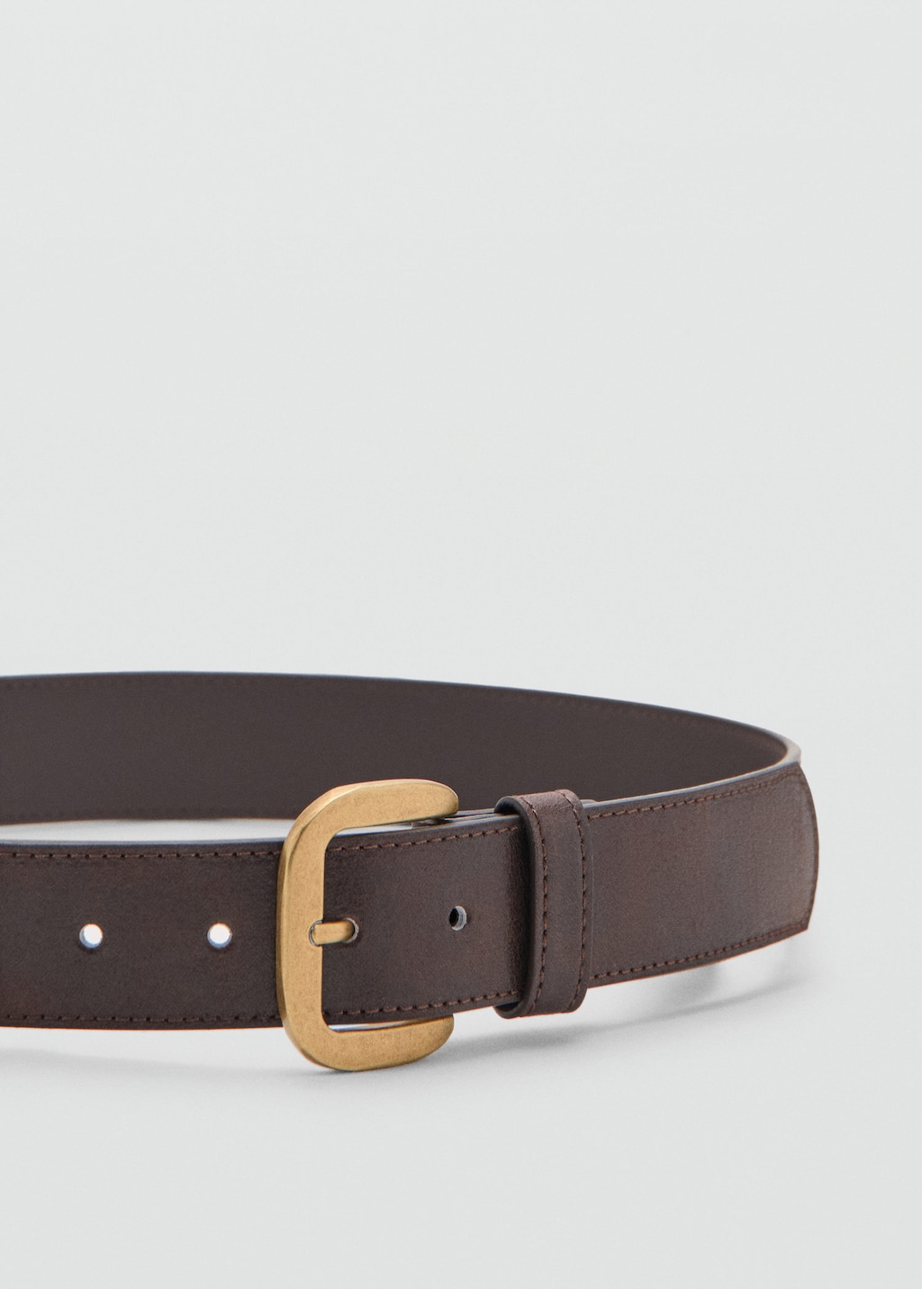 Mango Ceinture Boucle Carrée Chocolat - Femme - L -  In Brown