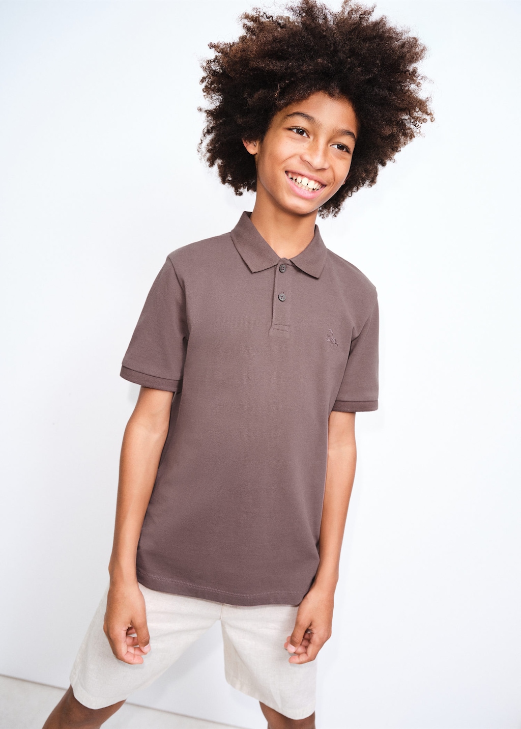 Mango Polo Coton Chocolat - Enfants - 13-14 Ans -  Kids In Brown
