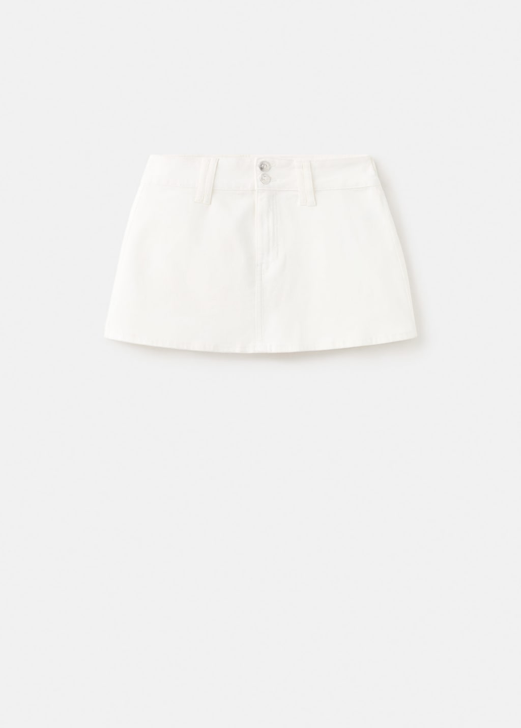 Mango Denim Short Skirt Off White
