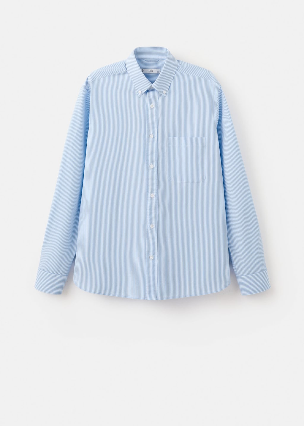 Mango Regular-fit Striped 100% Cotton Shirt In Sky Blue