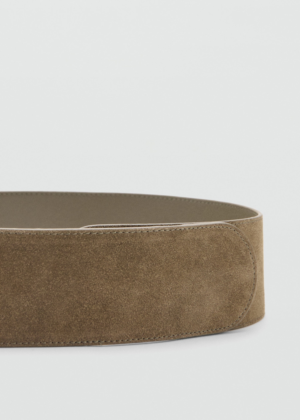 Mango Ceinture Cuir Suède Kaki - Femme - S -  In Brown